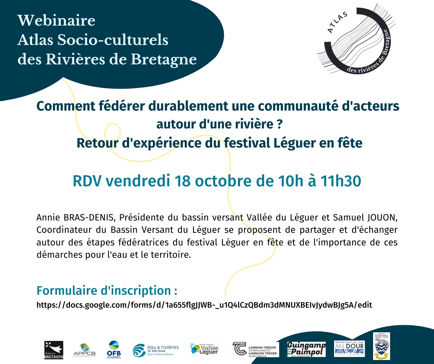 Webinaire : Comment fédérer durablement une communauté d'acteurs autour d'une rivière ? Retour d'expérience du festival Léguer en fête.